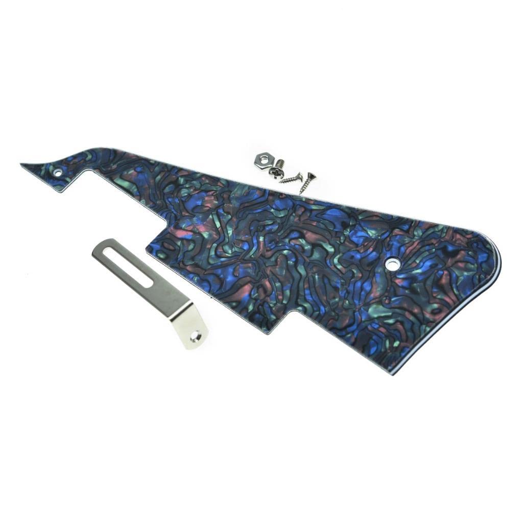 Dopro LP Guitar Pickguard and LP Stainless Steel Bracket with Nickel Steel Mounting Screws for USA Les Paul Abalone Pearl